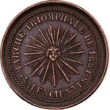Francia, medalla, Société des Incas, Valenciennes, 1851, Cobre, MBC