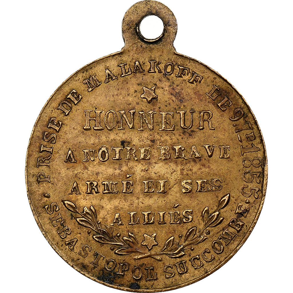 Francia, medalla, Victoria, Sébastopol succombe, 1855, Bronce dorado, EBC