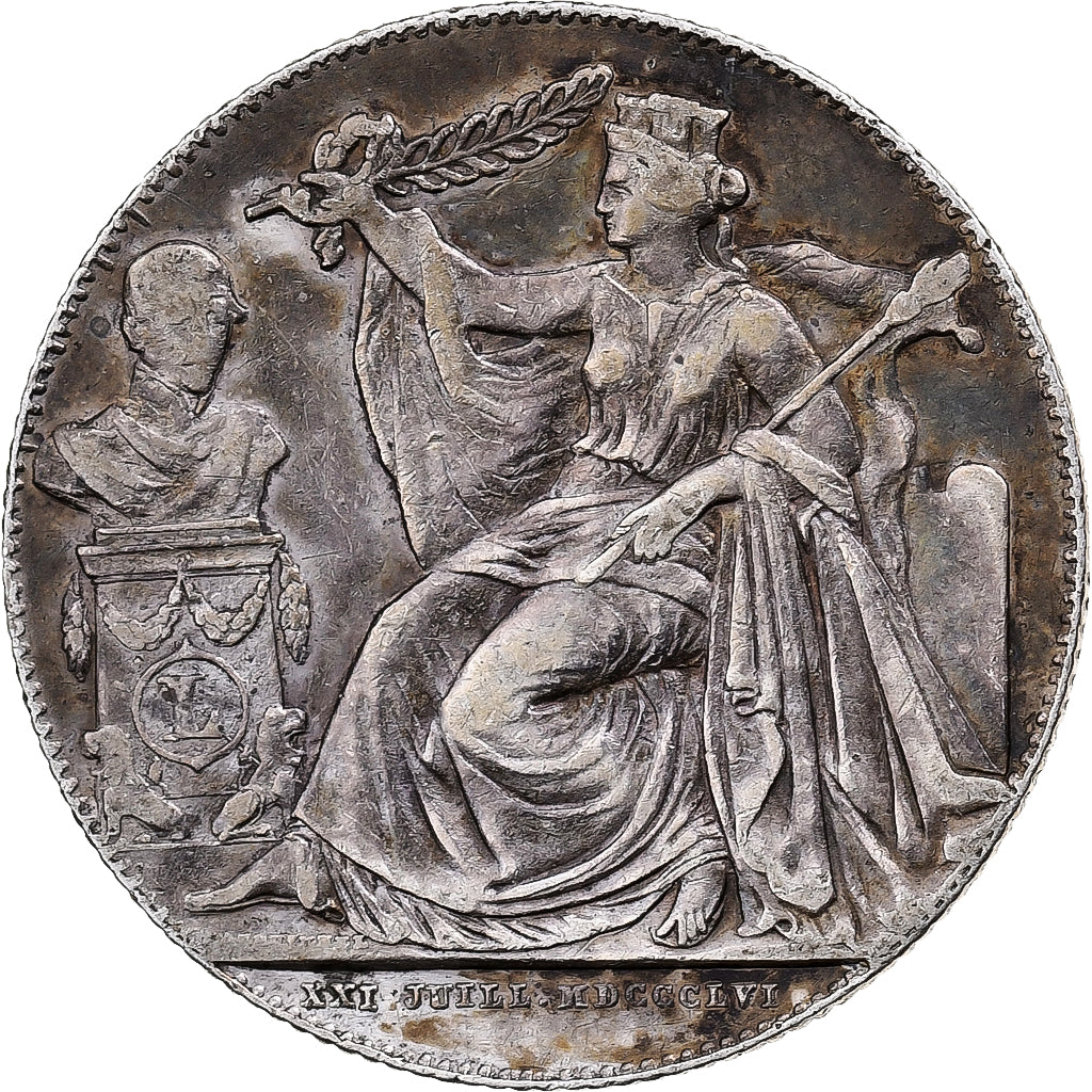 Belgio, medaglia, 25 ans de l'intronisation de Léopold Ier, 1856, Argento, MB+