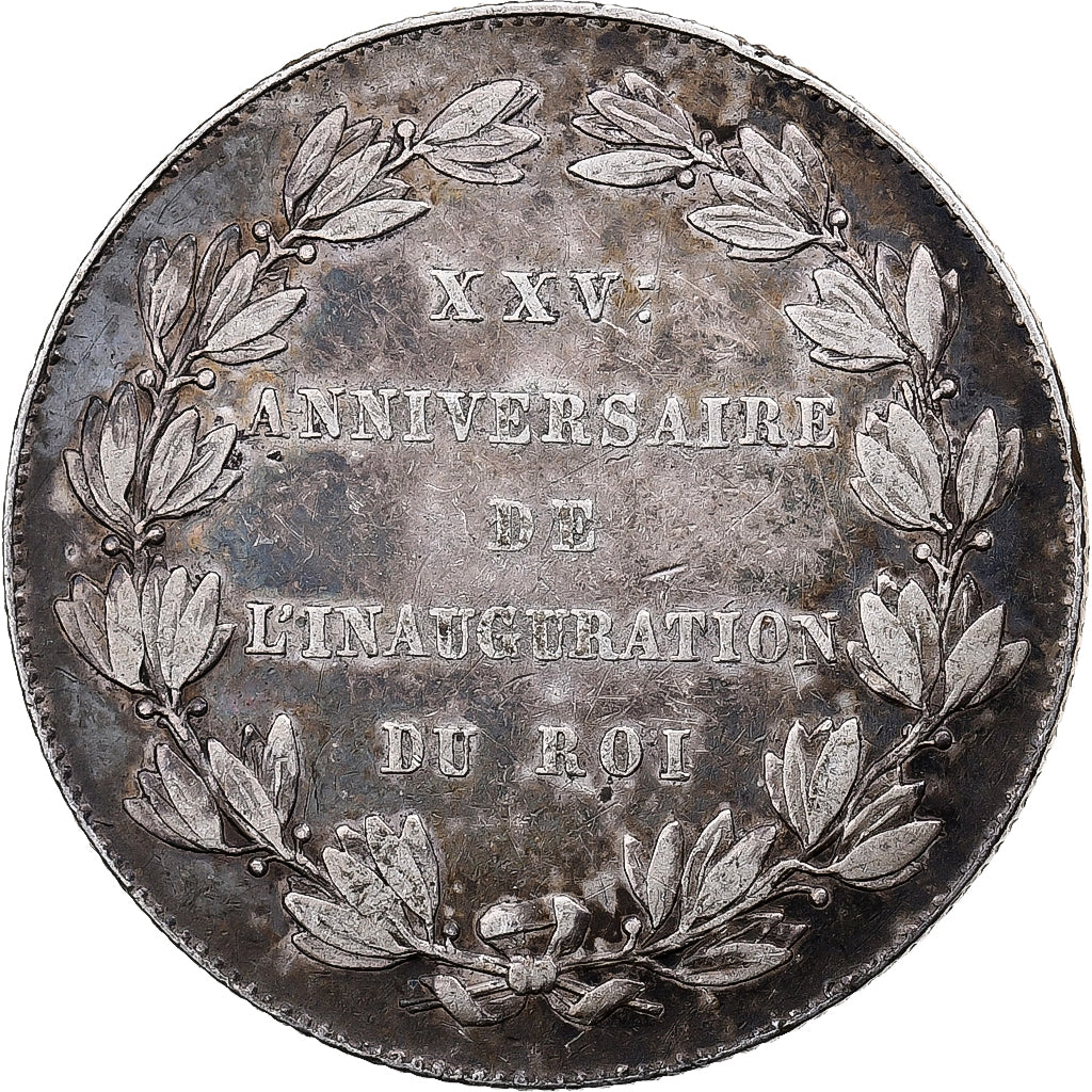 Belgio, medaglia, 25 ans de l'intronisation de Léopold Ier, 1856, Argento, MB+
