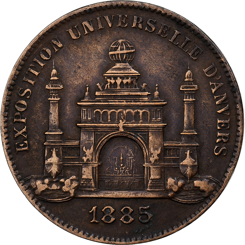 Belgien, Medaille, Exposition Universelle d'Anvers, 1885, Kupfer, S