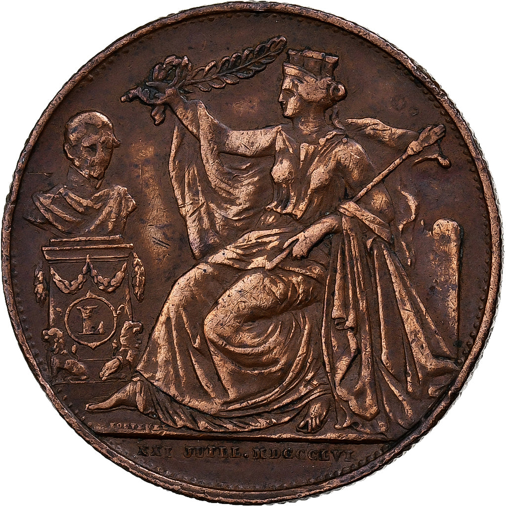 Belgia, medal, 25 ans de l'intronisation de Léopold Ier, 1856, Miedź