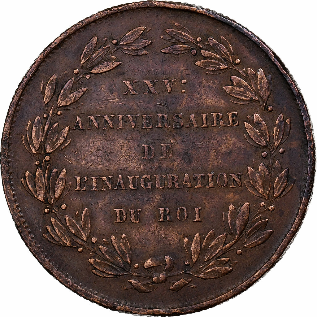 Belgia, medal, 25 ans de l'intronisation de Léopold Ier, 1856, Miedź