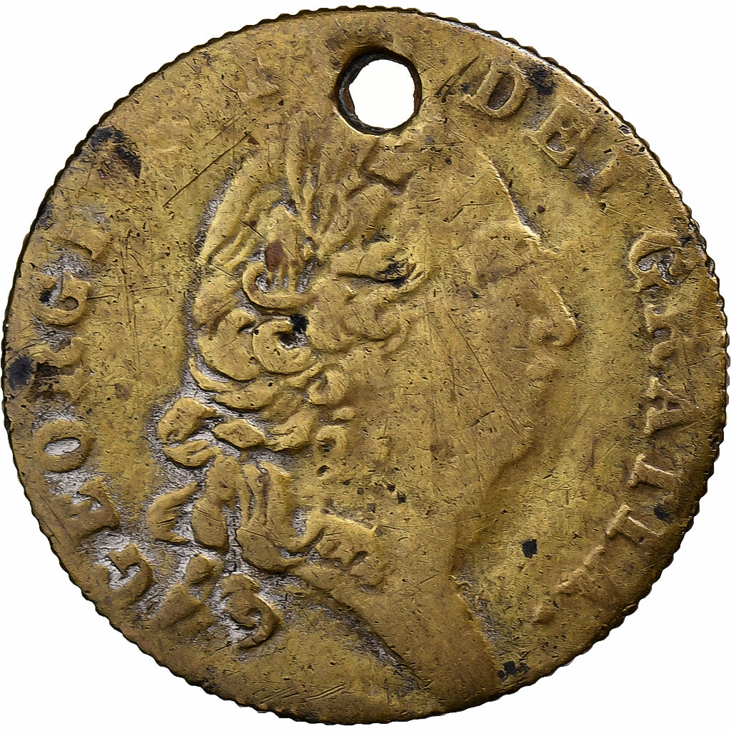United Kingdom, Game Token, George III, 1790, Brass, VF(20-25)