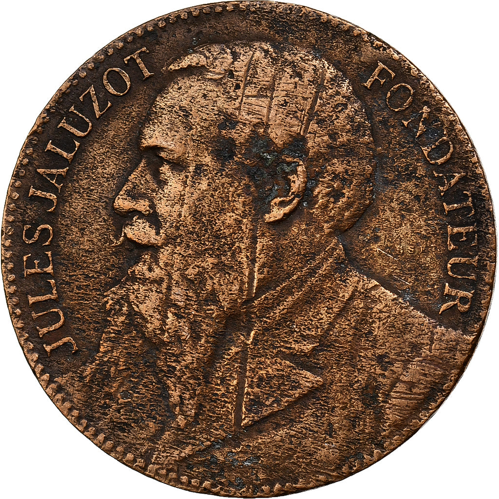 France, Medal, Jules Jaluzot, Au Printemps, Noces d’argent, 1890, Copper