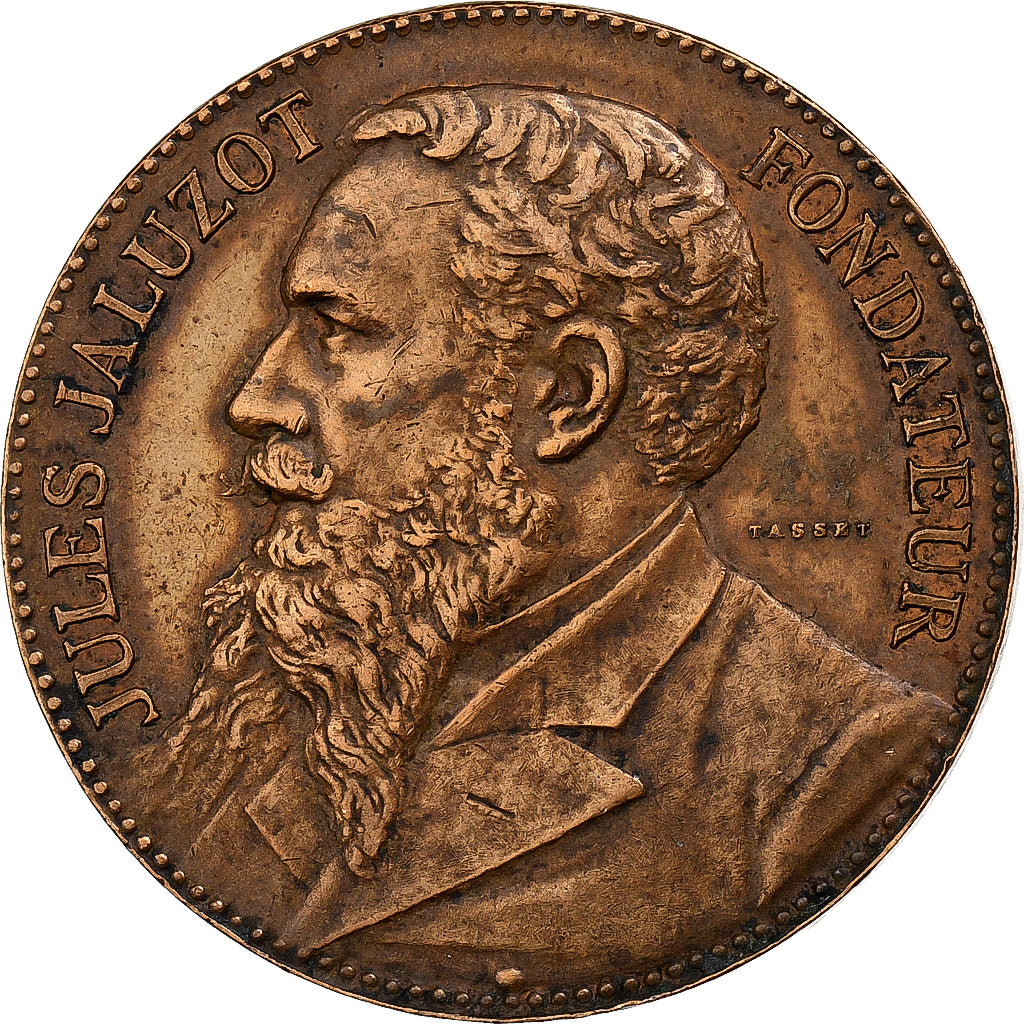 France, Medal, Jules Jaluzot, Au printemps, Boulevard Haussmann, 1884, Copper
