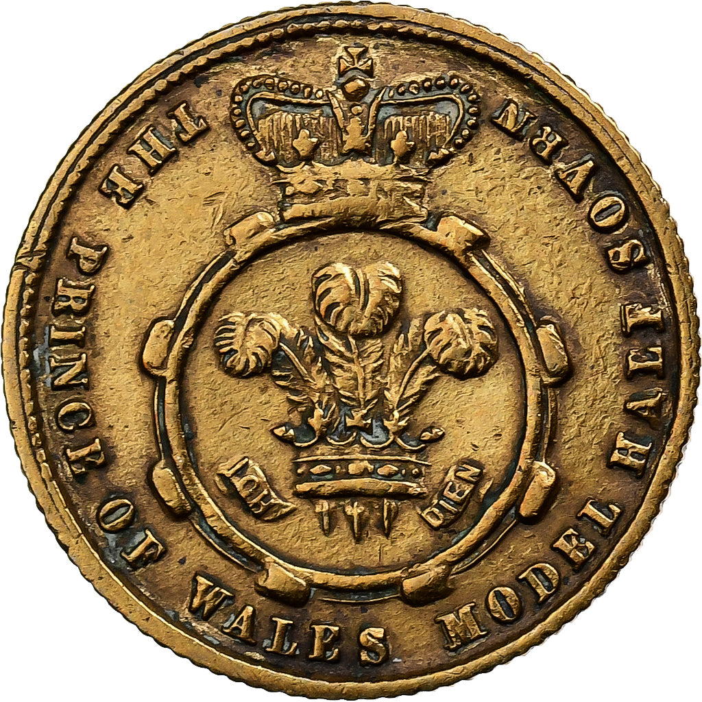 Regno Unito, ficha, Victoria, Prince of Wales model, 1/2 Sovereign, Ottone, BB