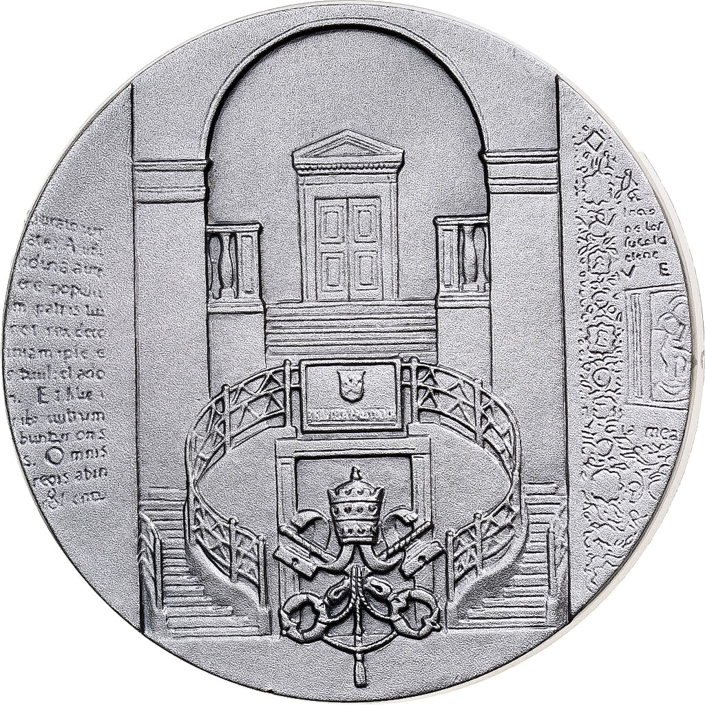 Vaticano, medalha, Benoit XVI, Réouverture de la Bibliothèque, 2011, Prata