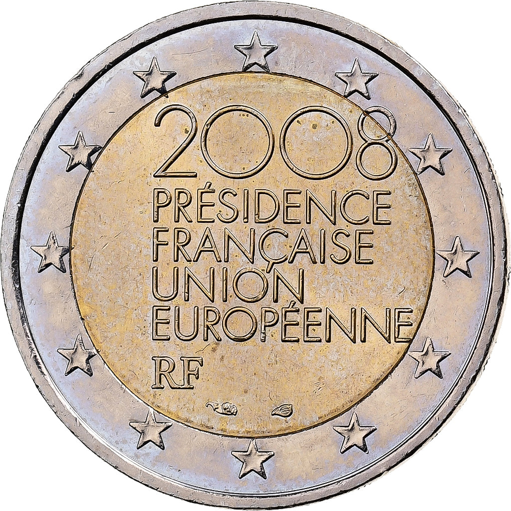 Francia, 2 Euro, Presidency EU, 2008, MDP, Bimetálico, SC
