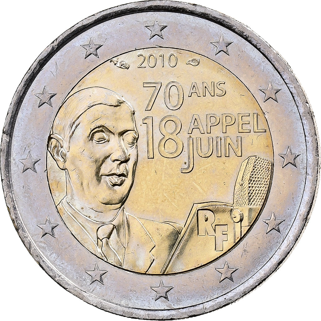 Frankrijk, 2 Euro, appel du 18 juin, 2010, MDP, Bi-Metallic, UNC-