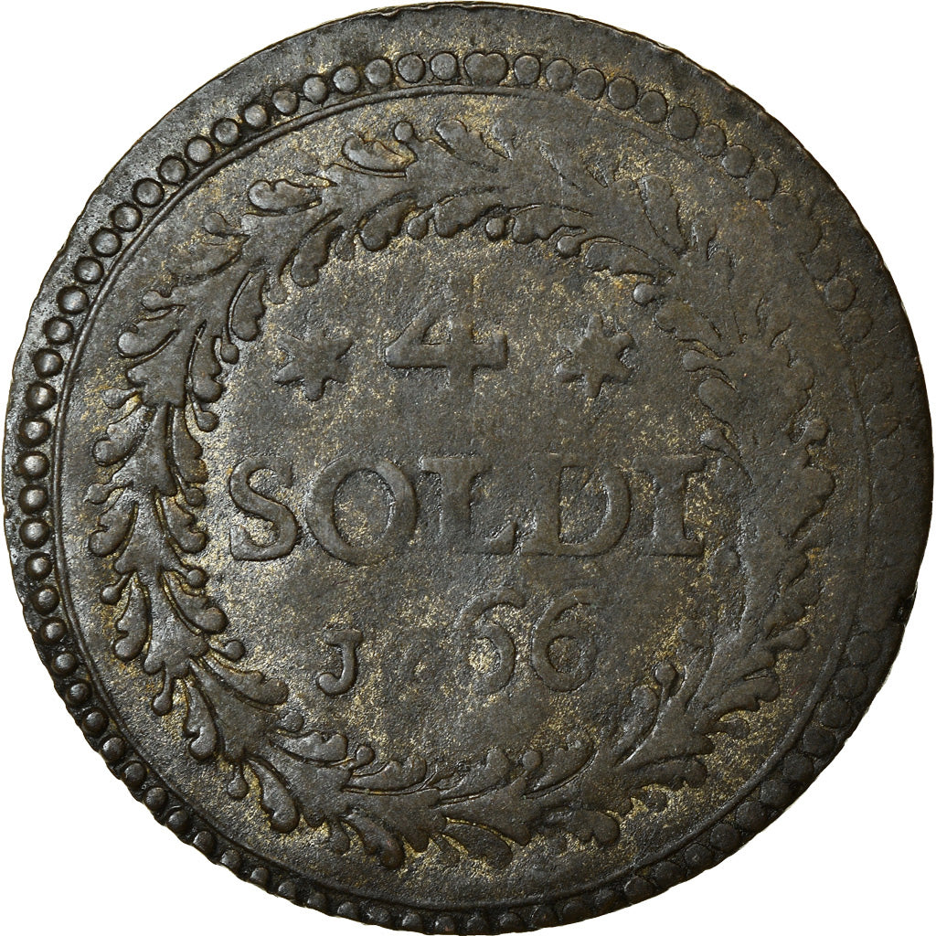 Munten, Italiaanse staten, CORSICA, General Pasquale Paoli, 4 Soldi, 1766
