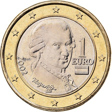 Austria, 1 Euro, Mozart, 2002, Vienna, Bimetálico, SC