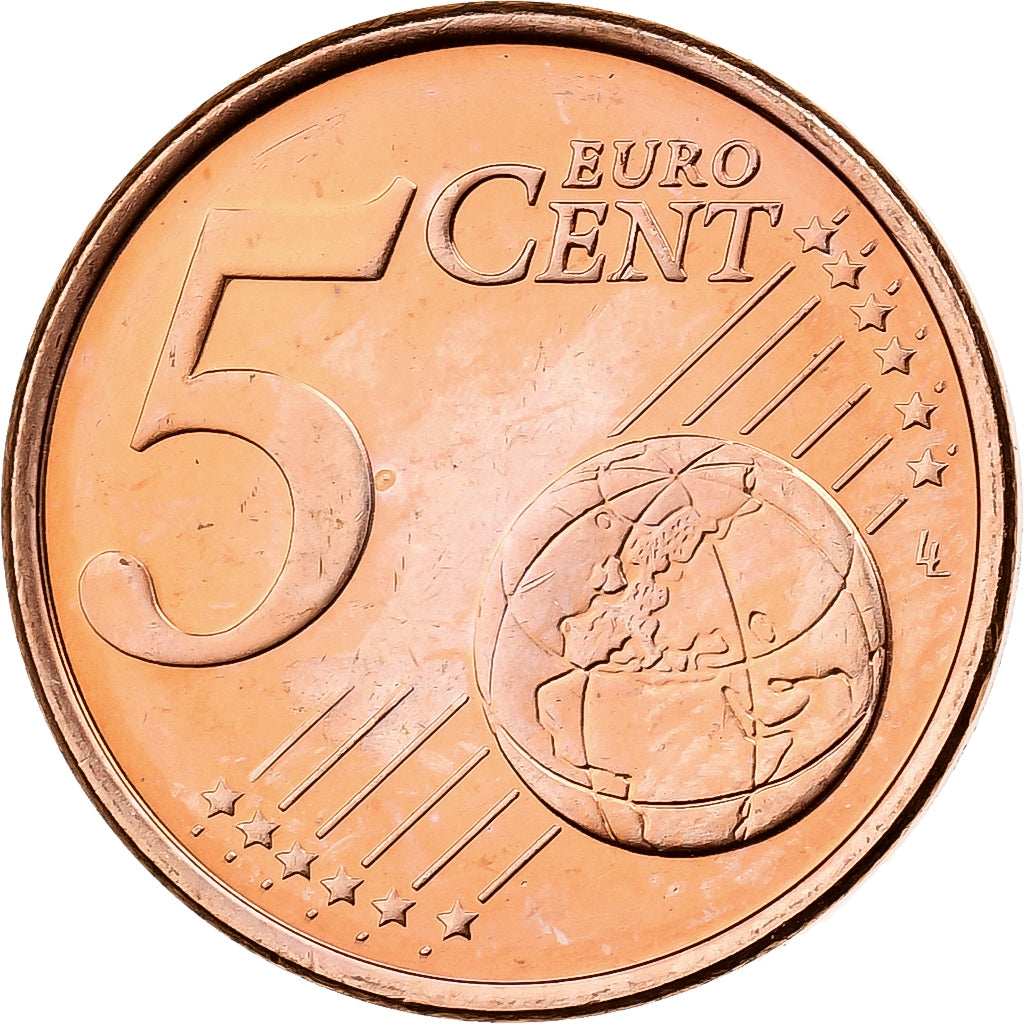 Luxemburgo, Henri I, 5 Centimes, 2005, Vantaa, Aço Cromado a Cobre, MS(63)
