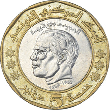 Tunisie, 5 Dinars, 2002