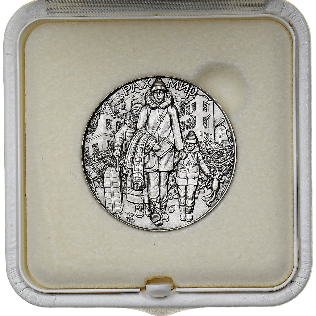 Vaticano, medalha, Peace in Ukraine, 2022, Rome, Prata, MS(65-70)