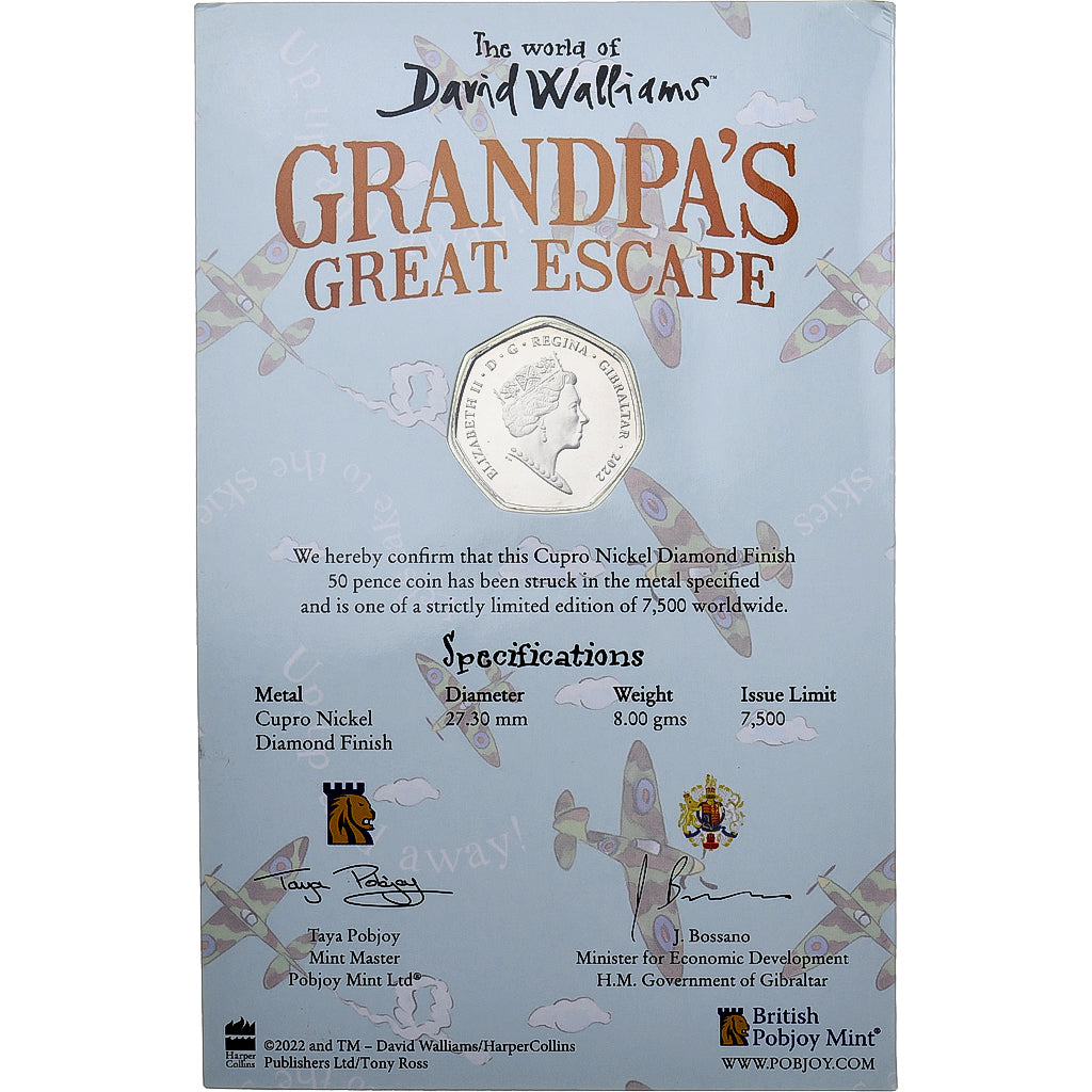 Gibraltar, Elizabeth II, 50 Pence, Grandpa's Great escape, 2022, Pobjoy Mint