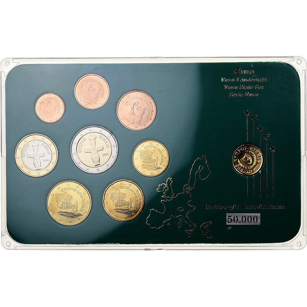 Chipre, Set 1 ct. - 2 Euro + Coin, 2009, Athens, N/D, MS(63)