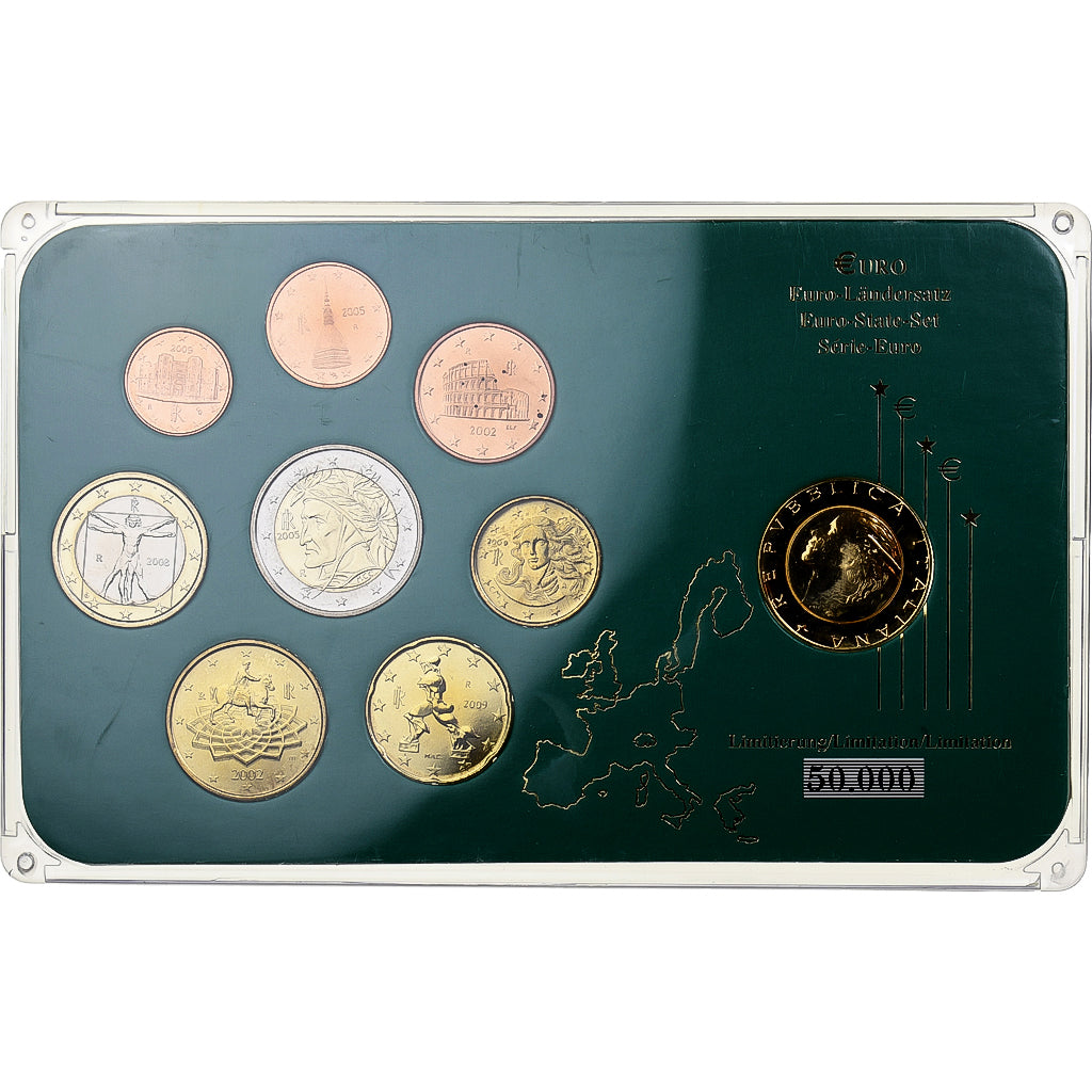 Itália, Set 1 ct. - 2 Euro + Coin, Mixed Dates, Rome, N/D, MS(63)