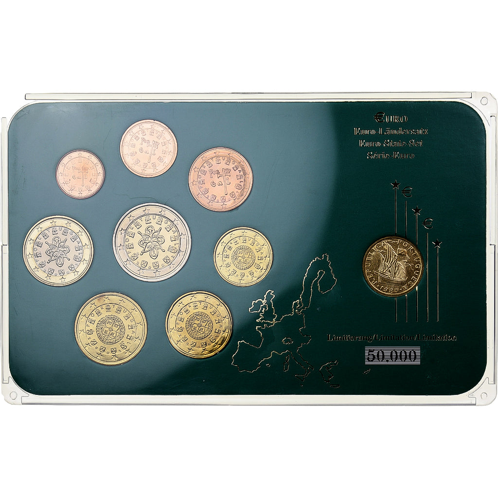 Portugal, Set 1 ct. - 2 Euro + Coin, Mixed Dates, Lisbon, MS(63)