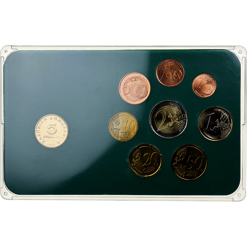 Grécia, Set 1 ct. - 2 Euro + Coin, Mixed Dates, Athens, N/D, MS(63)