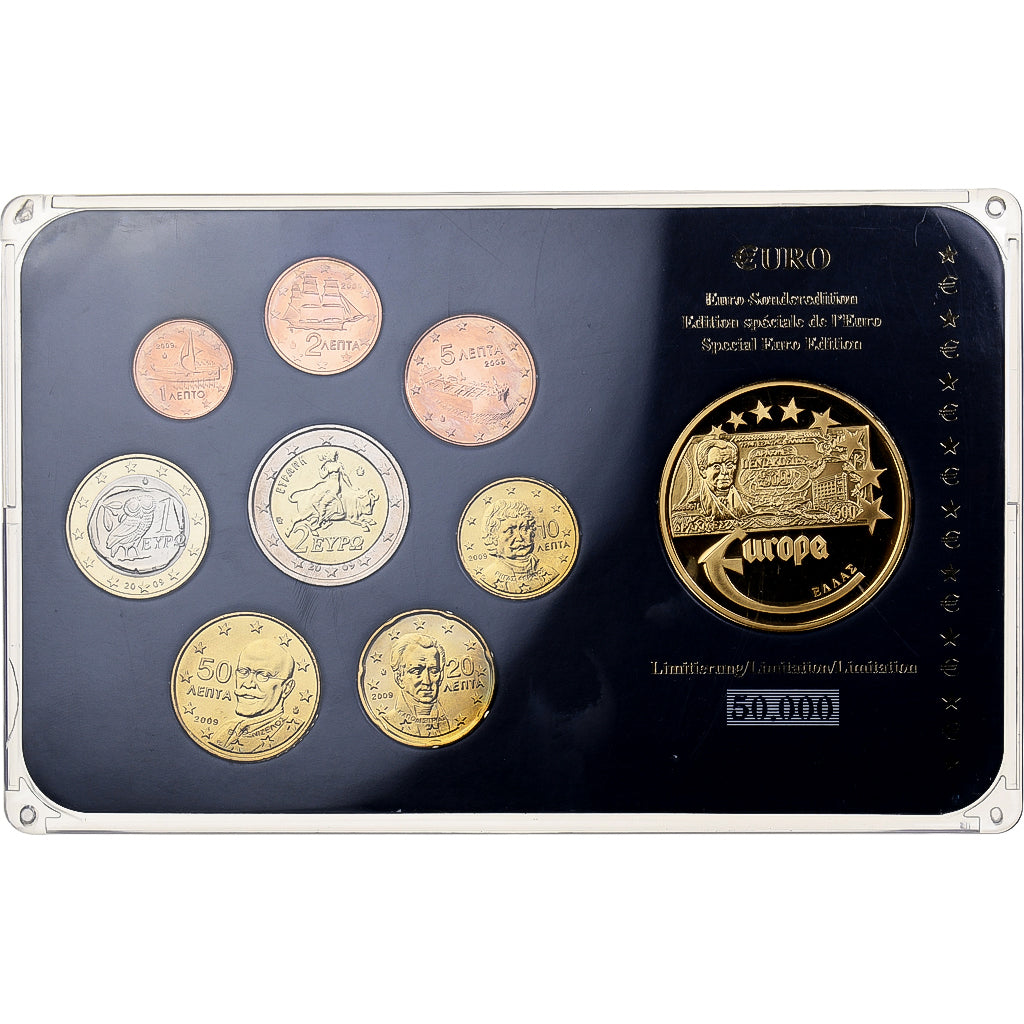 Greece, Set 1 ct. - 2 Euro + Medal, 2009, Athens, MS(63)