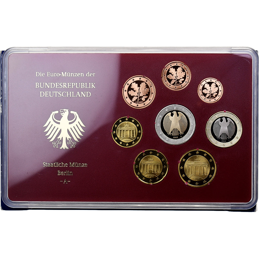 Duitsland, Set 1 ct. - 2 Euro, Proof, 2003, Berlin, n.v.t., FDC
