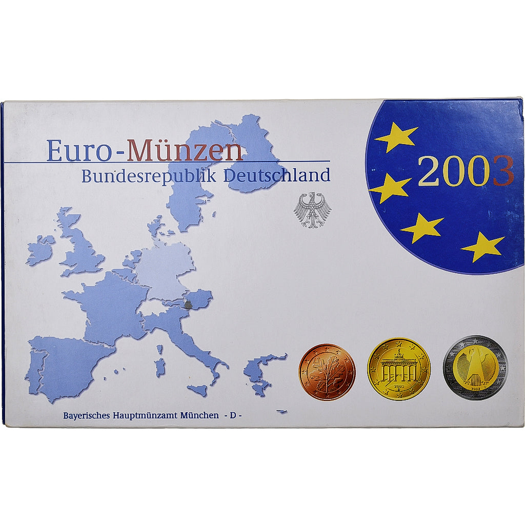 Duitsland, Set 1 ct. - 2 Euro, Proof, 2003, Munich, n.v.t., FDC