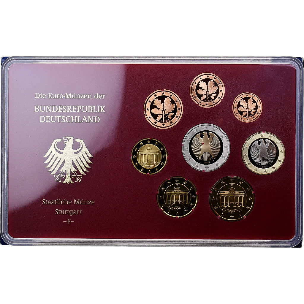 Alemania, Set 1 ct. - 2 Euro, Prueba, 2003, Stuttgart, Sin información, FDC