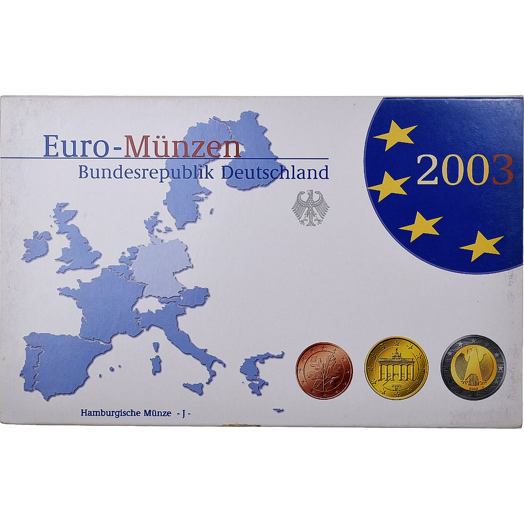 Duitsland, Set 1 ct. - 2 Euro, Proof, 2003, Hamburg, n.v.t., FDC