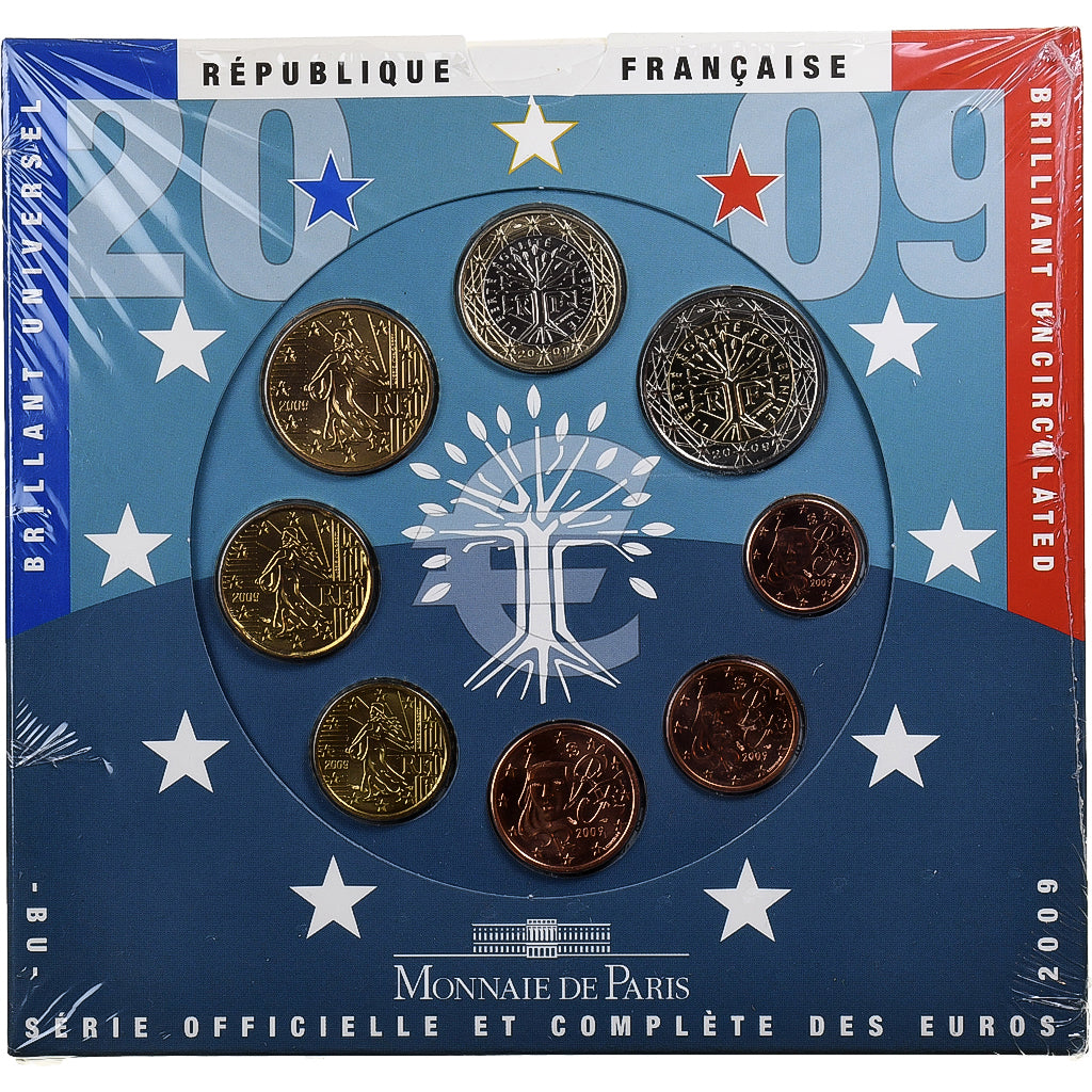 Francia, Coffret 1c. à 2€, BU, 2009, MDP, Sin información, FDC