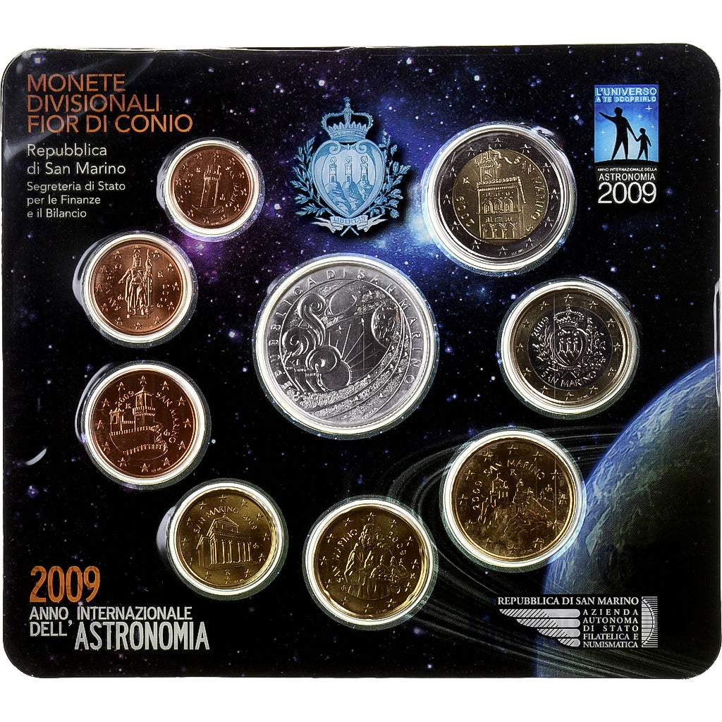 San Marino, Set 1 ct. - 2 Euro, International Year of Astronomy, 2009, Rome