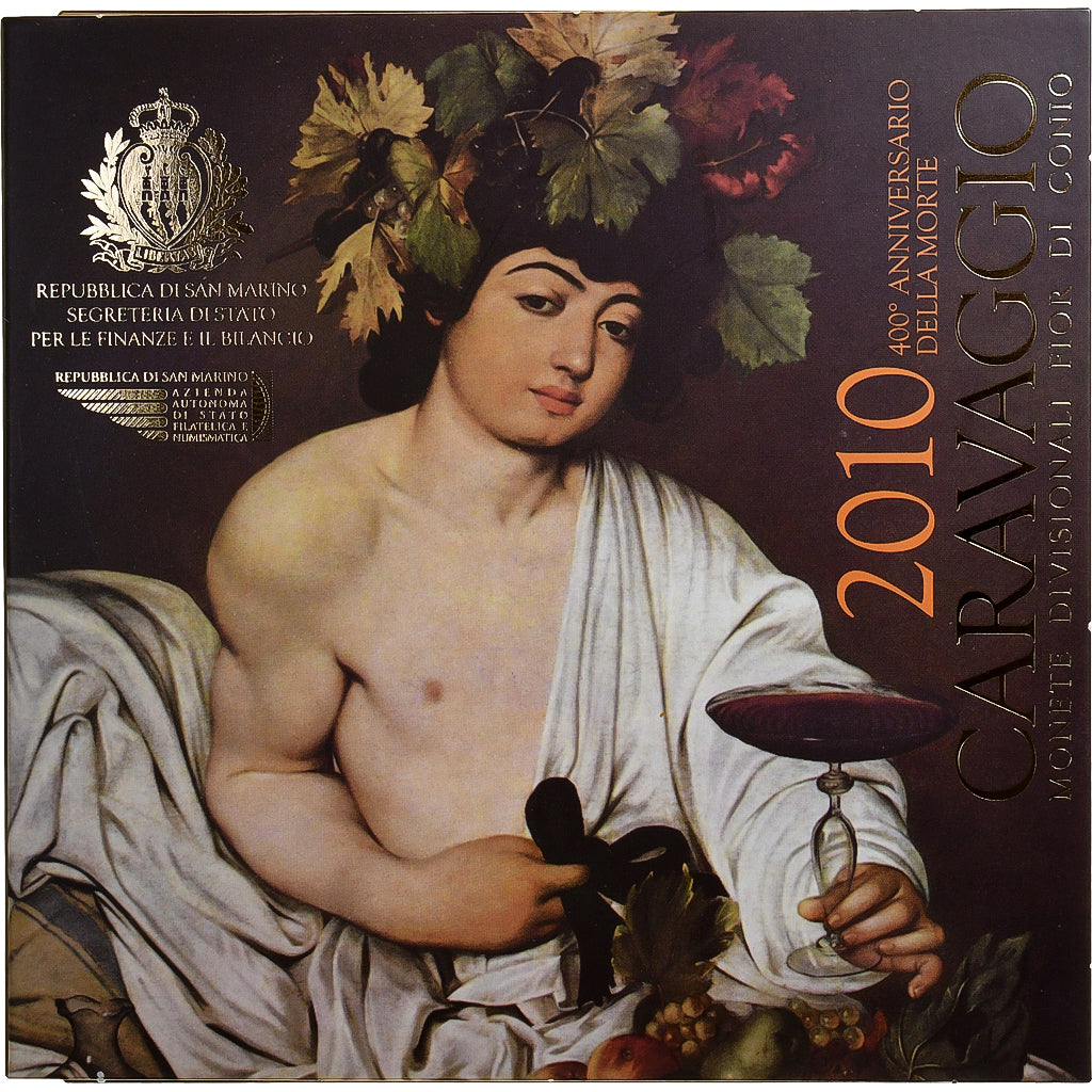 San Marino, Set 1 ct. - 2 Euro, Caravaggio, 2010, Rome, STGL
