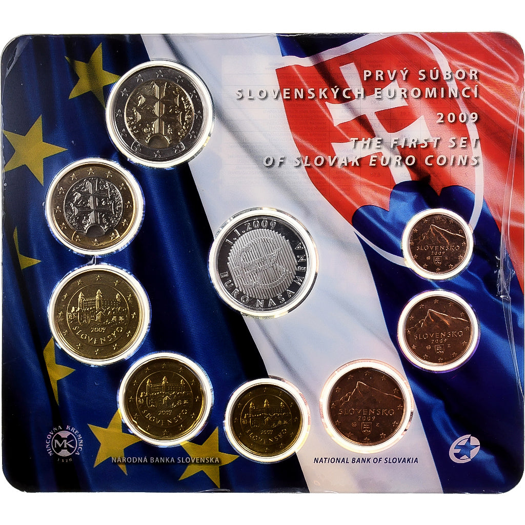 Slovakia, Set 1 ct. - 2 Euro + Token, 2009, Kremnica, MS(65-70)