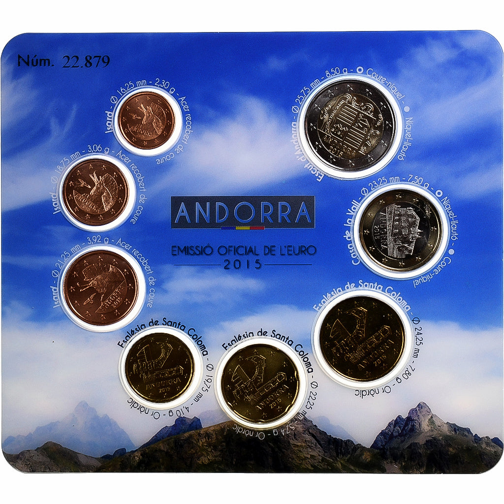 Andorra, Set 1 ct. - 2 Euro, 2015, MDP, MS(65-70)
