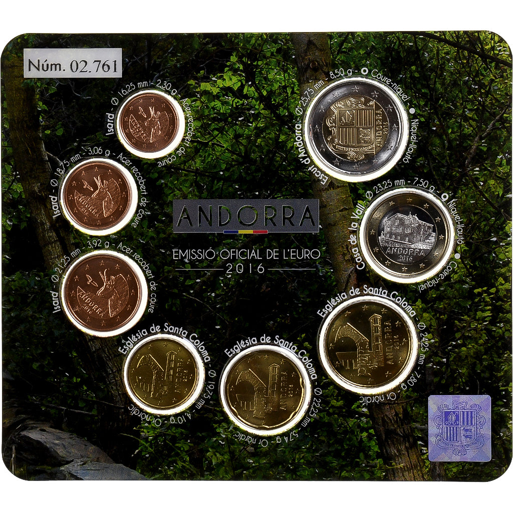 Andorra, Set 1 ct. - 2 Euro, 2016, Madrid, n.v.t., FDC