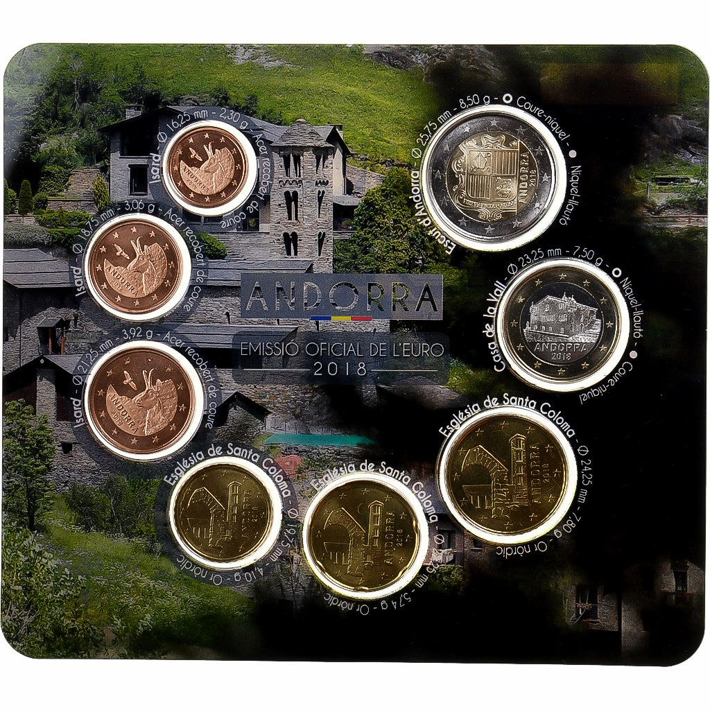 Andorra, Set 1 ct. - 2 Euro, 2018, MDP, N/D, MS(65-70)