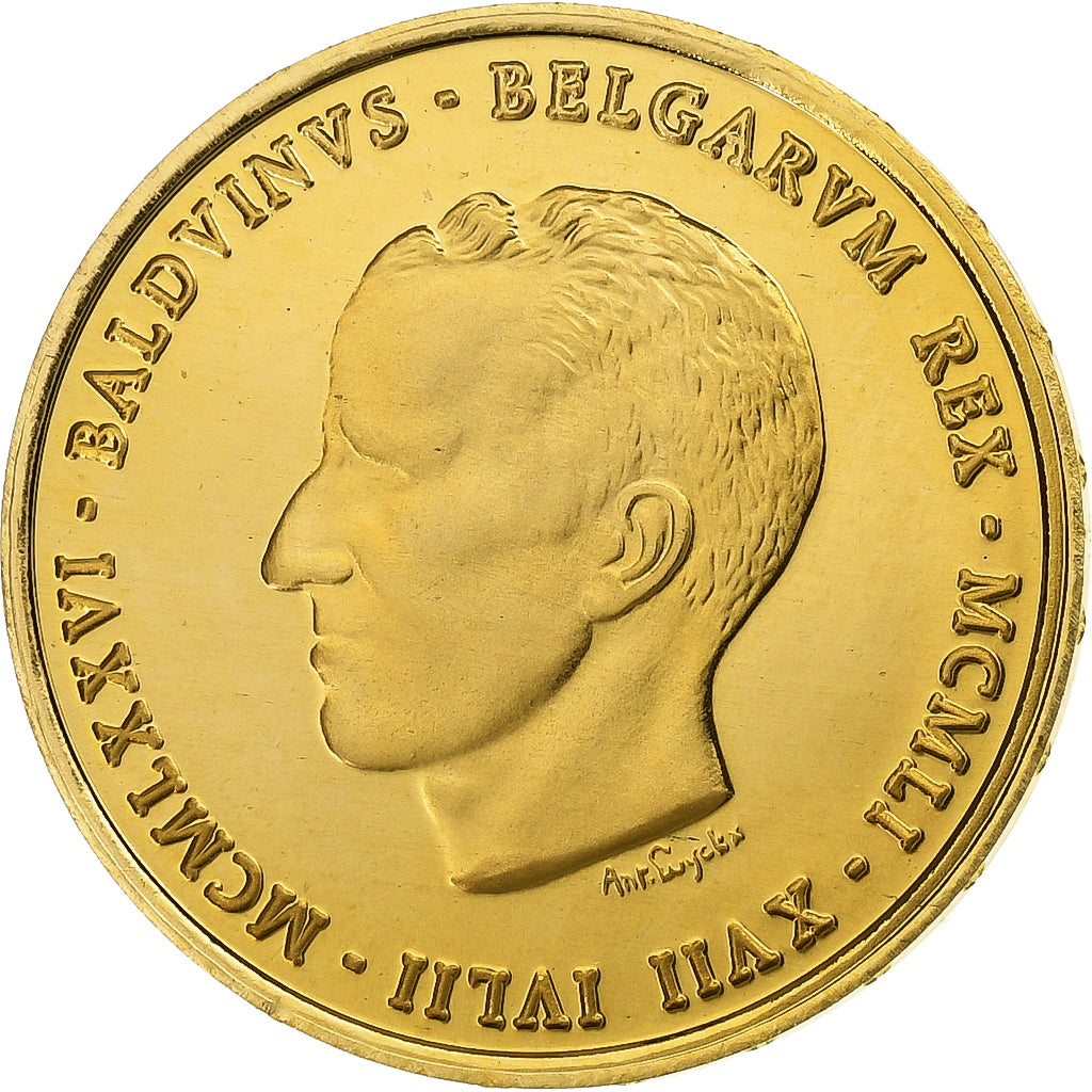 Belgium, Module 20 Francs, Baudouin I - 25 years of reign, 1976, Gold, Luyckx
