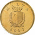 Malte, 1 Cent, Belette, 2007, Llantrisant, Laiton de Nickel, SPL