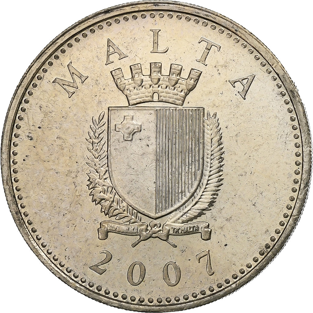 Malta, 25 Cents, 2007, Llantrisant, Cupronickel, MS(63)