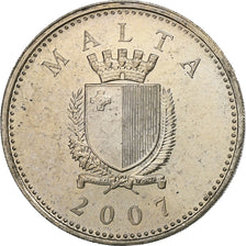 Malta, 25 Cents, 2007, Llantrisant, Cupronickel, MS(63)