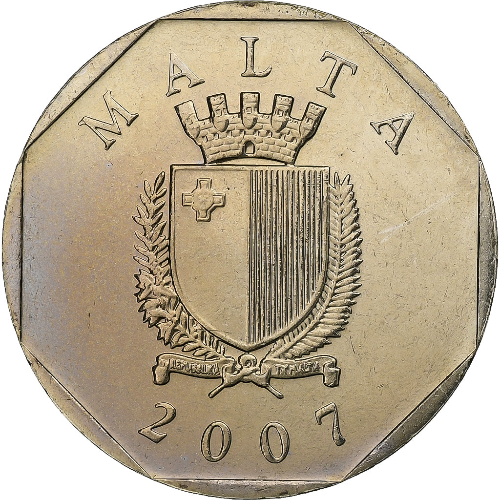 Malte, 50 Cents, 2007, Llantrisant, Du cupronickel, SPL