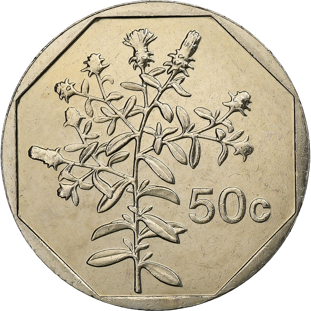 Malte, 50 Cents, 2007, Llantrisant, Du cupronickel, SPL