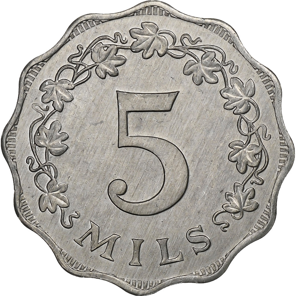 Malta, 5 Mils, 2007, Llantrisant, Aluminio, SC