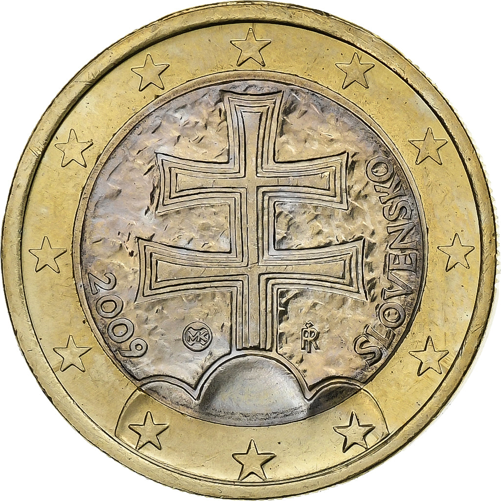 Slovakia, 1 Euro, 2009, Kremnica, Bi-Metallic, MS(63)