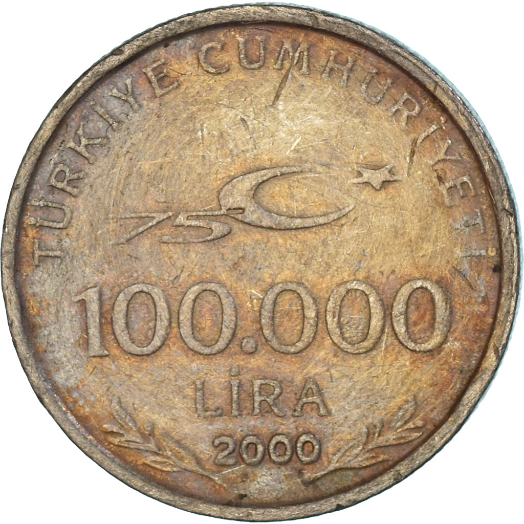Moneta, Turcja, 100000 Lira, 100 Bin Lira, 2000