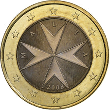 Malta, 1 Euro, 2008, MDP, Bi-Metallic, MS(63)