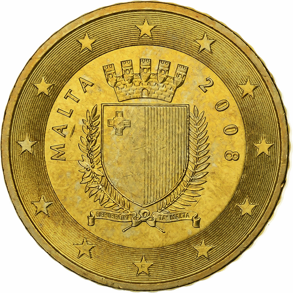 Malte, 50 Centimes, 2008, MDP, Or nordique, SPL
