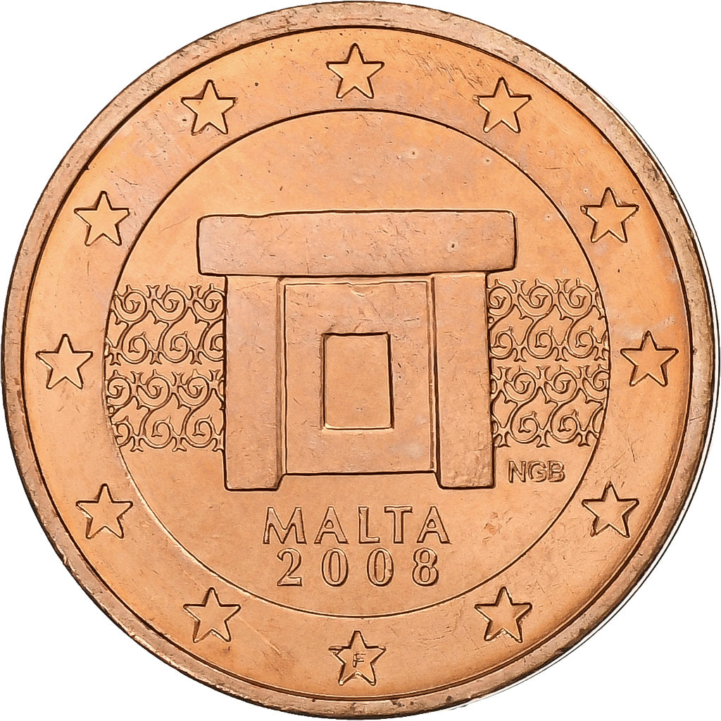 Malta, 2 Centimes, 2008, MDP, Copper Plated Steel, MS(63)