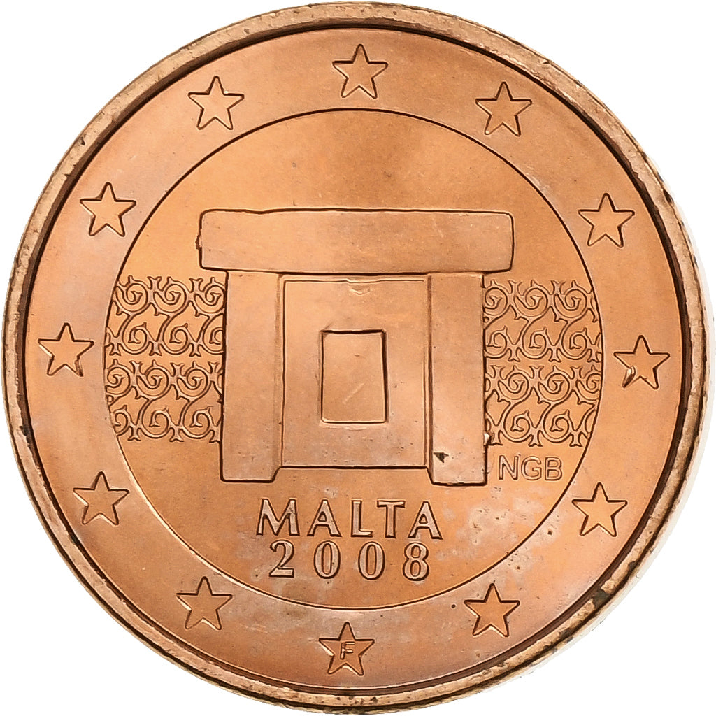 Malta, 1 Centime, 2008, MDP, Acciaio placcato rame, SPL