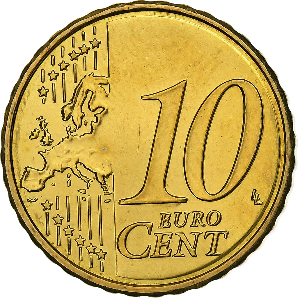 Cipro, 10 Centimes, 2008, Vantaa, Nordic gold, SPL